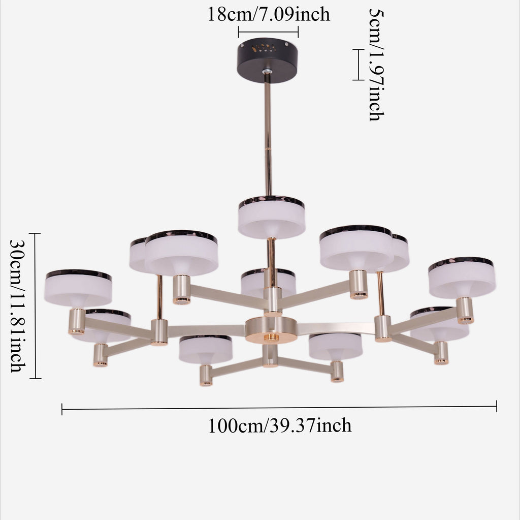 Lightsin Aluminum Acrylic Chandelier with Three-Color Changing