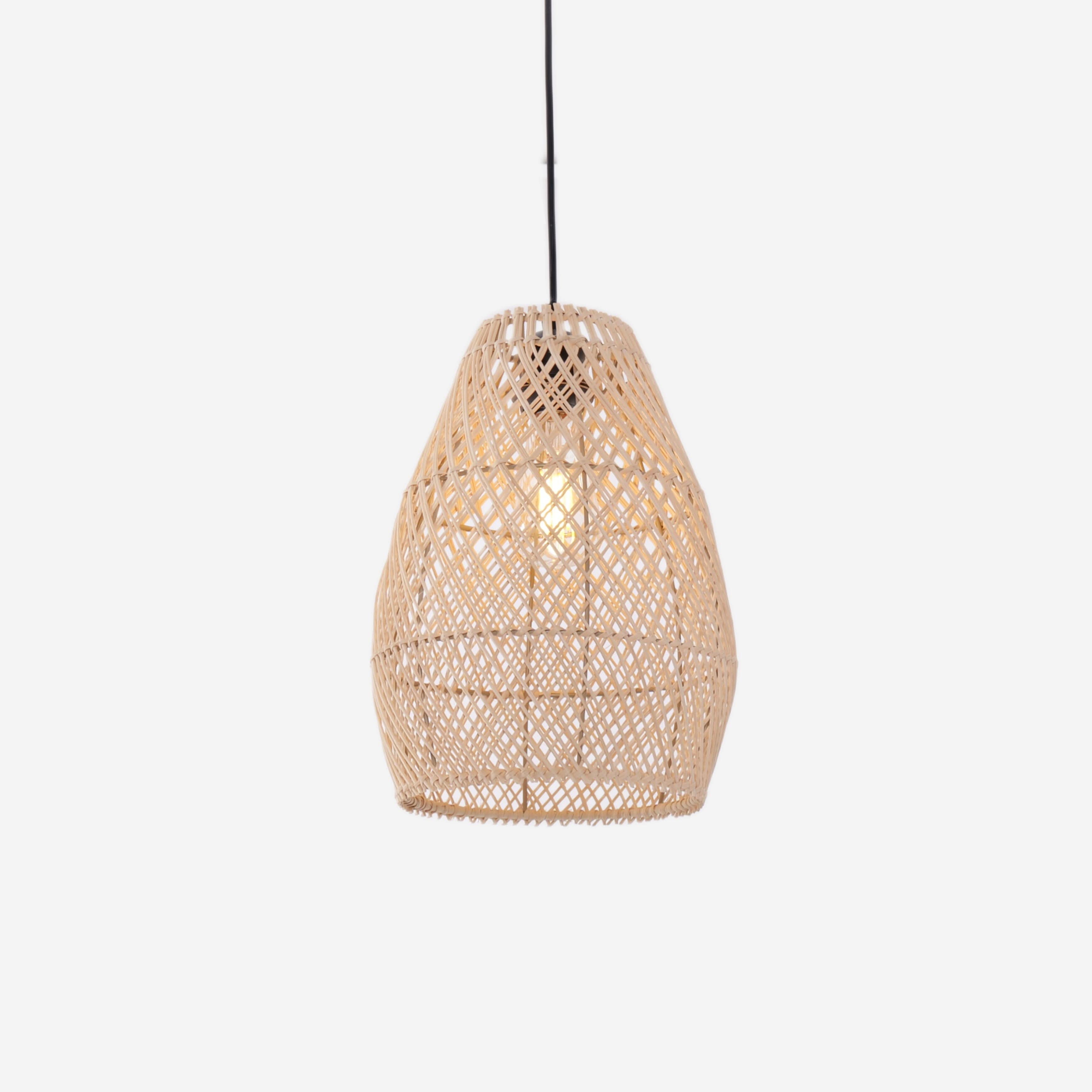 Lightsin Eco-Friendly Rustic Rattan Pendant Light For Home Decor