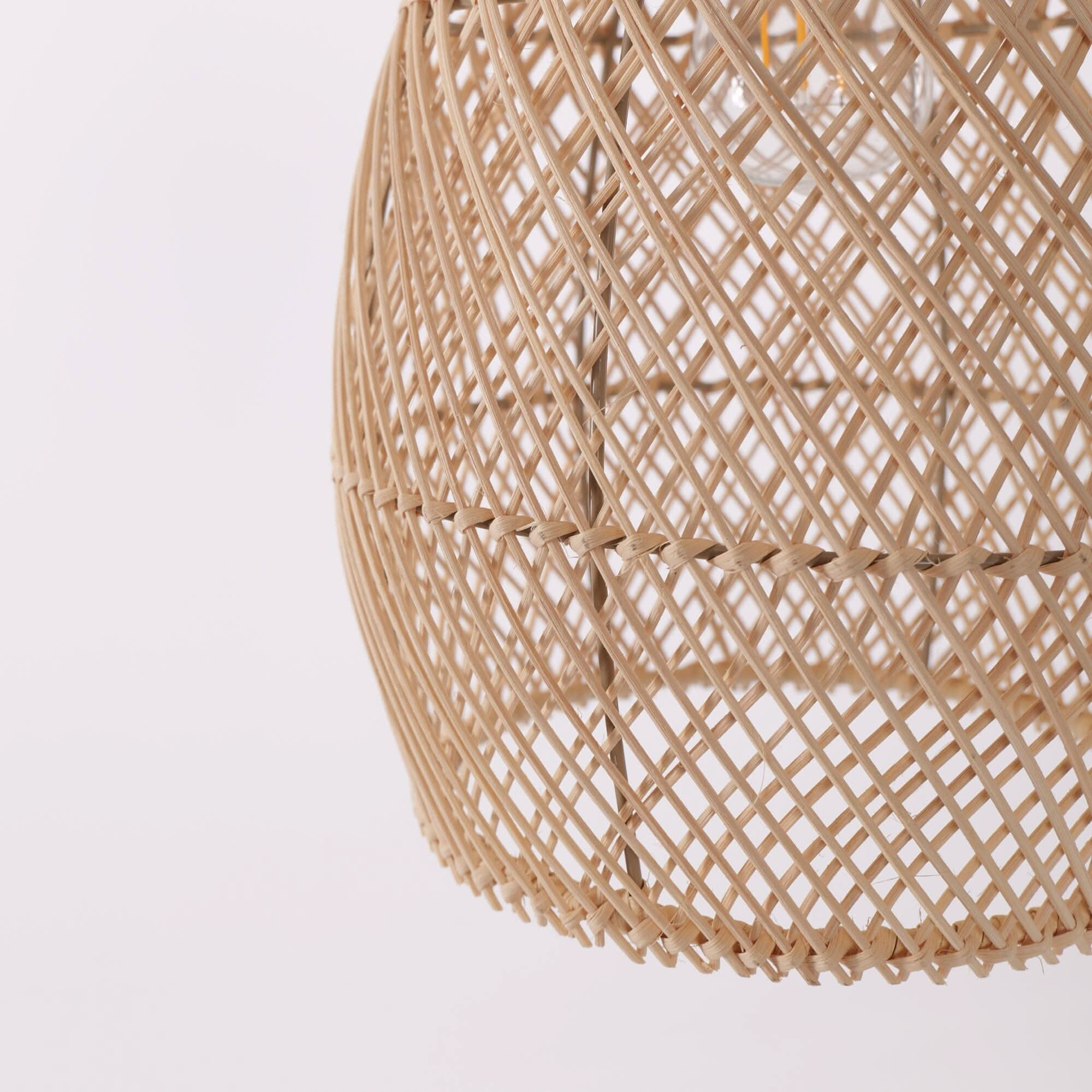 Lightsin Eco-Friendly Rustic Rattan Pendant Light For Home Decor