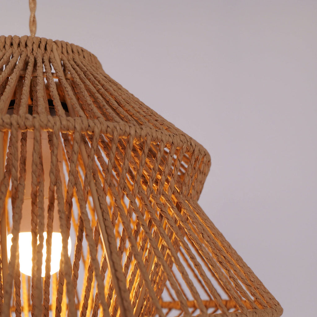Lightsin Rustic Paper Rope Iron Pendant Light