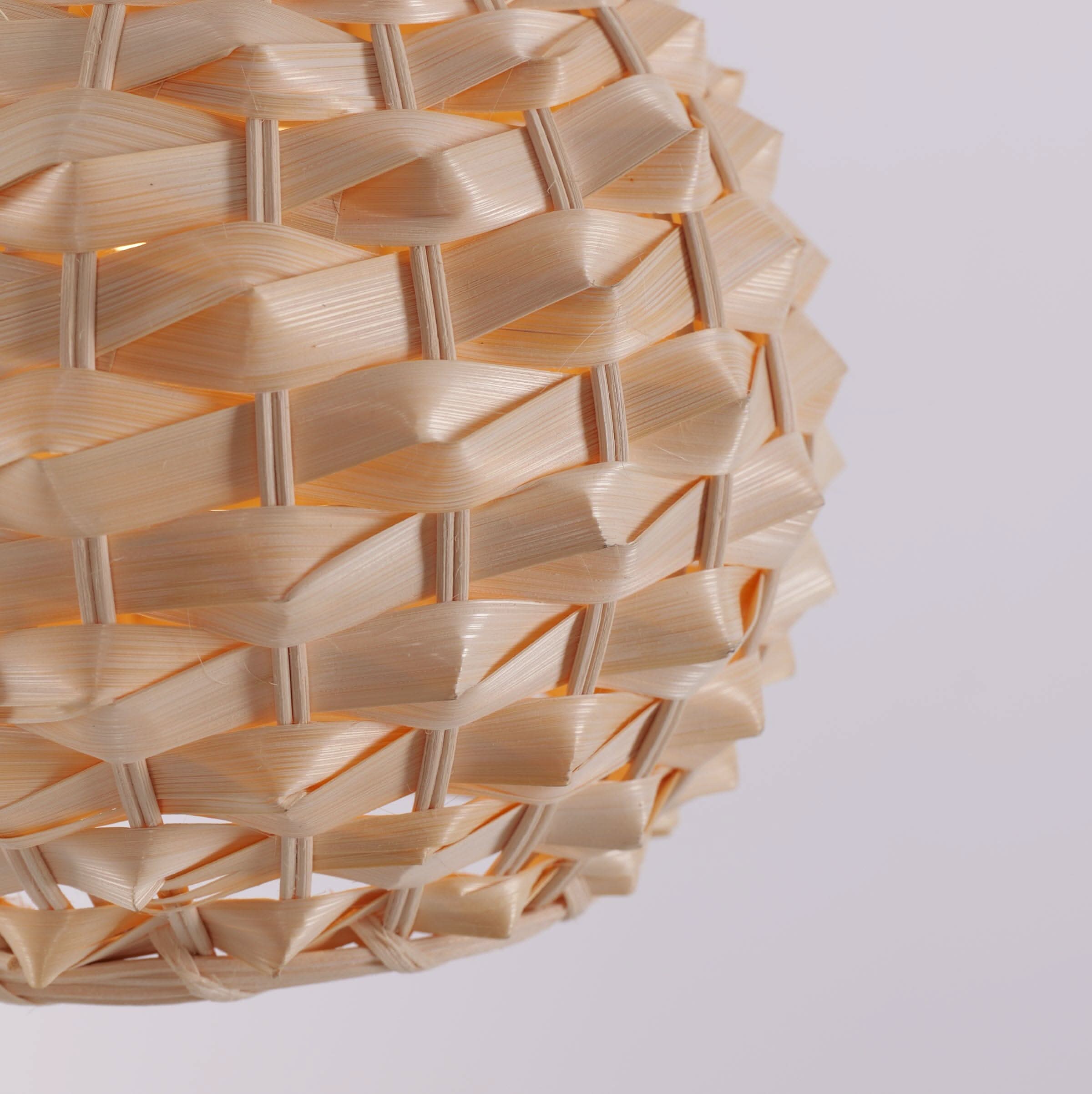 Lightsin Bamboo Hand-Weaving Pendant Light Natural Art Lighting Fixture