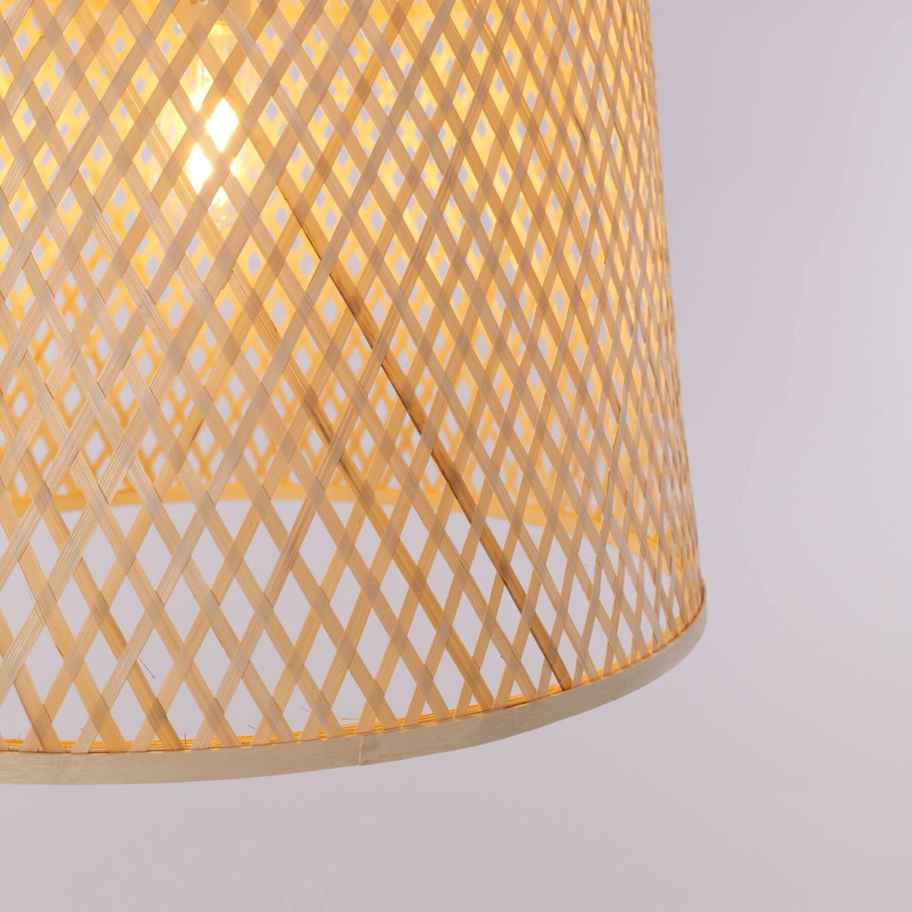 Lightsin Cella-Bamboo Pendant Light – Handwoven Cylindrical Ceiling Light with Cross-Weave Shade for Kitchen, Bedroom & Living Room