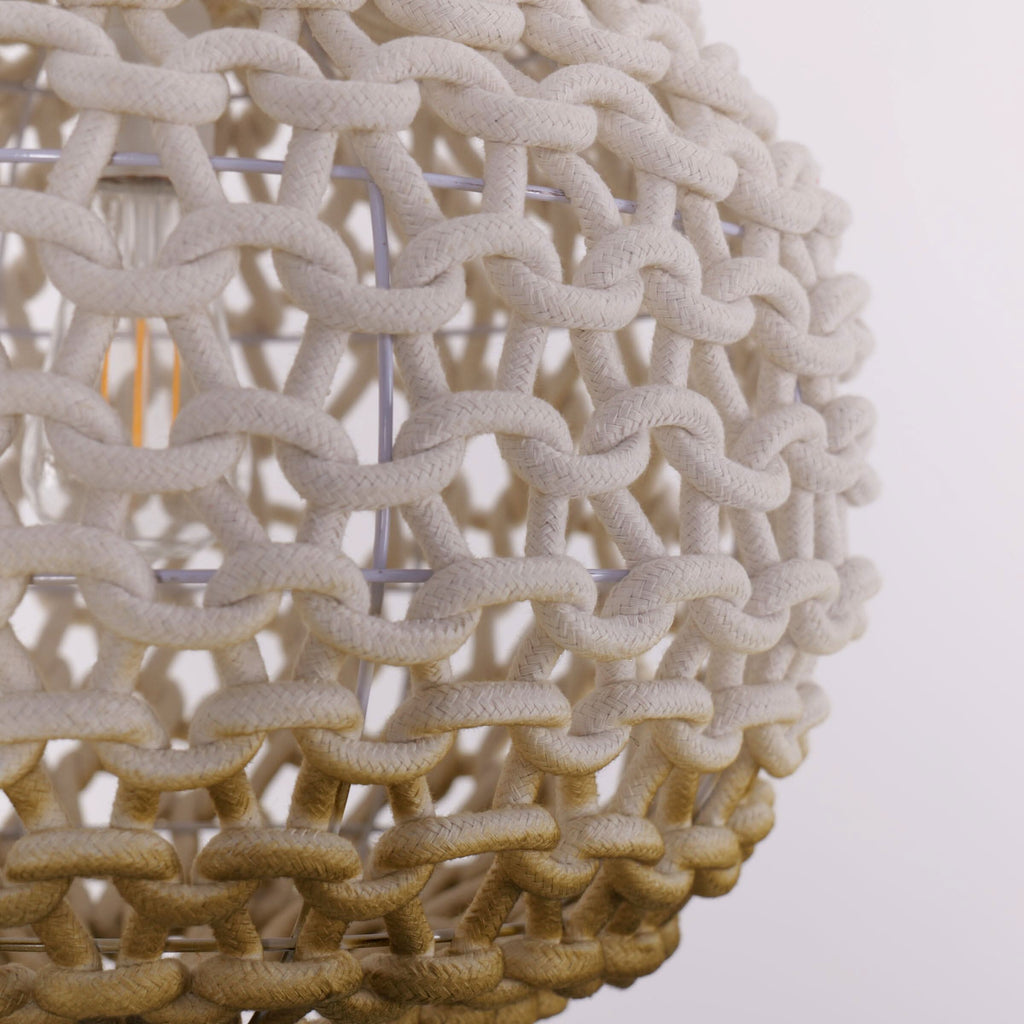 Lightsin Pendant Ceiling Light with Artisanal Globe-Shaped Cotton Rope for Natural Elegance