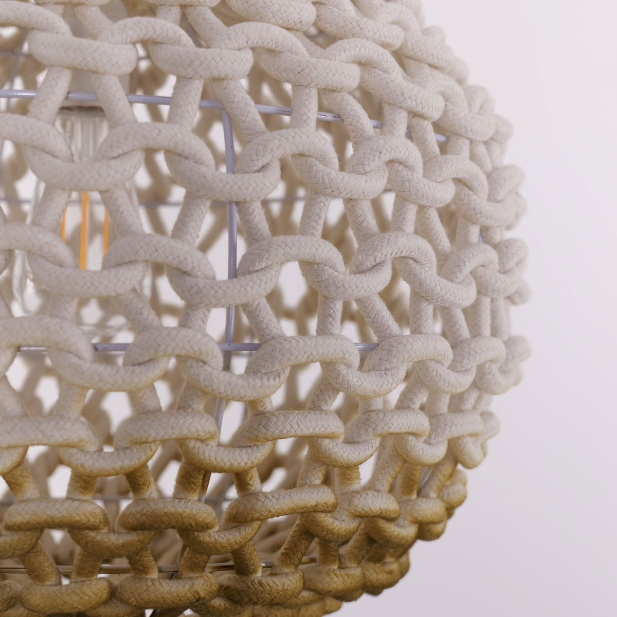 Lightsin Pendant Ceiling Light with Artisanal Globe-Shaped Cotton Rope for Natural Elegance