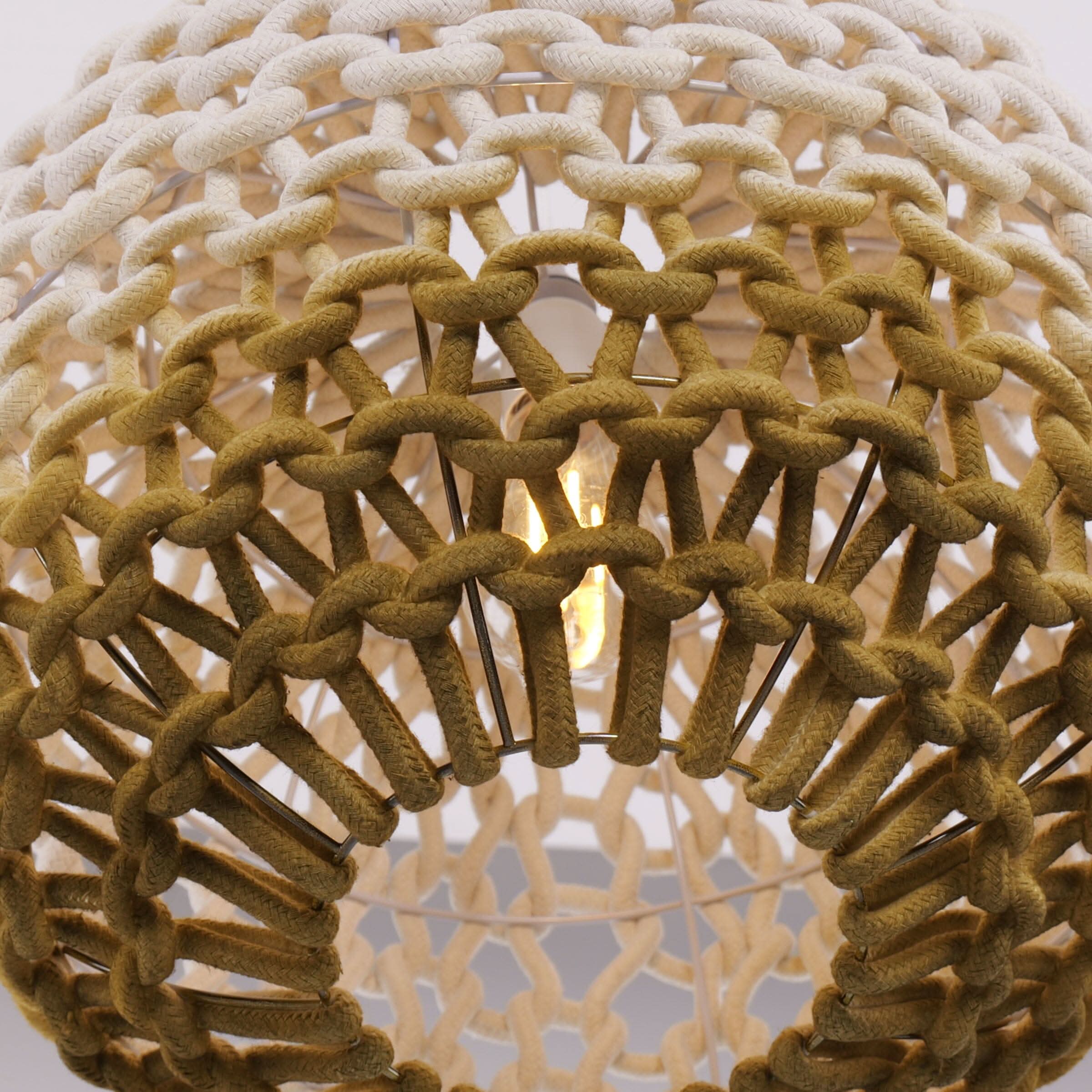 Lightsin Pendant Ceiling Light with Artisanal Globe-Shaped Cotton Rope for Natural Elegance