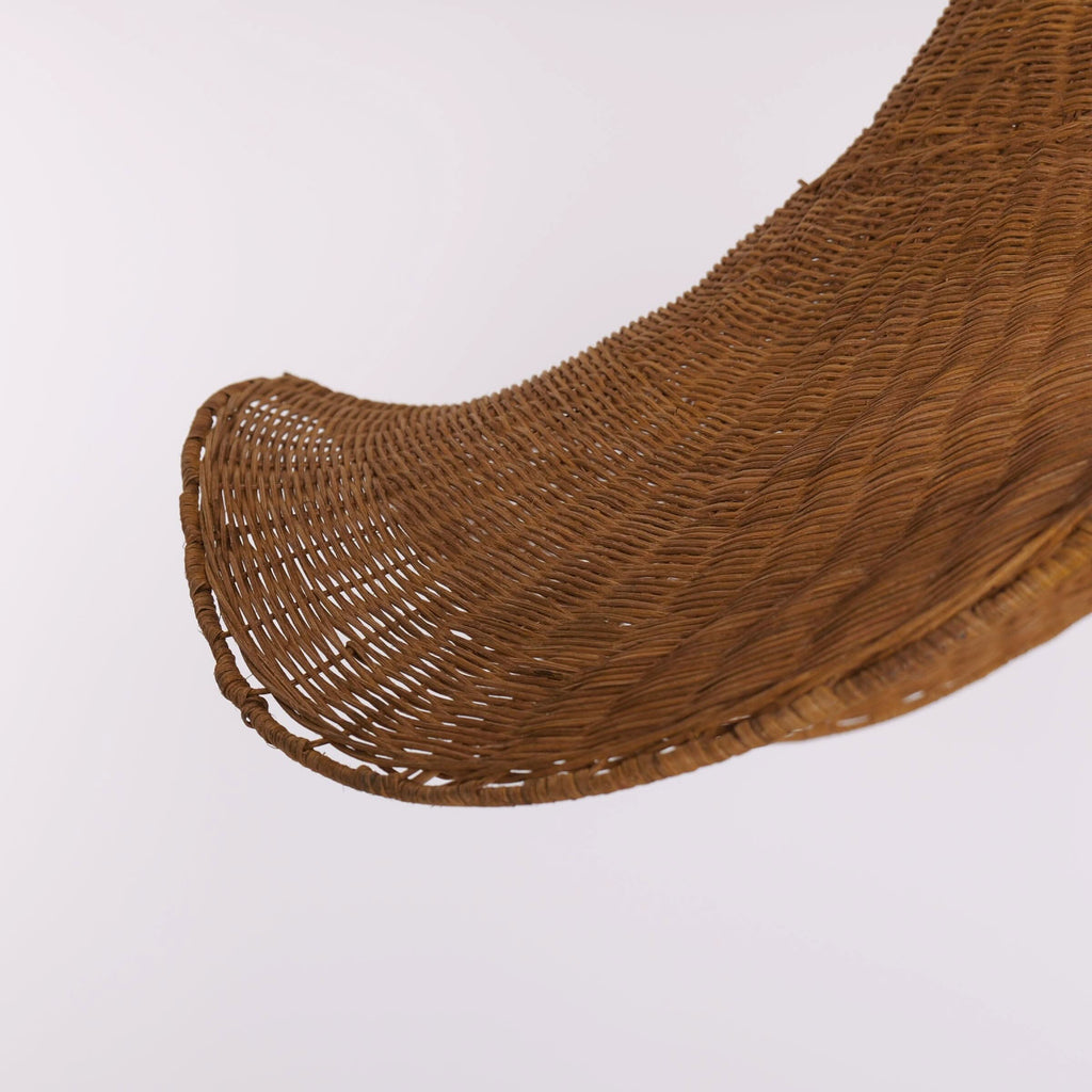 Lightsin Handwoven Rattan Pendant Light Natural & White Hat-Shaped Ceiling Light