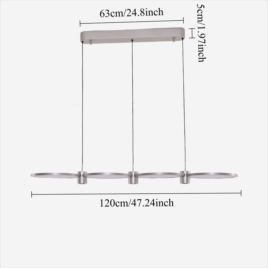 Lightsin Sleek Silver Linear Pendant Light with Acrylic Shades