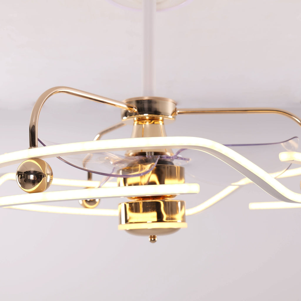 Lightsin Modern Ceiling Fan Light with Remote Control Low-Noise Adjustable Fan Light