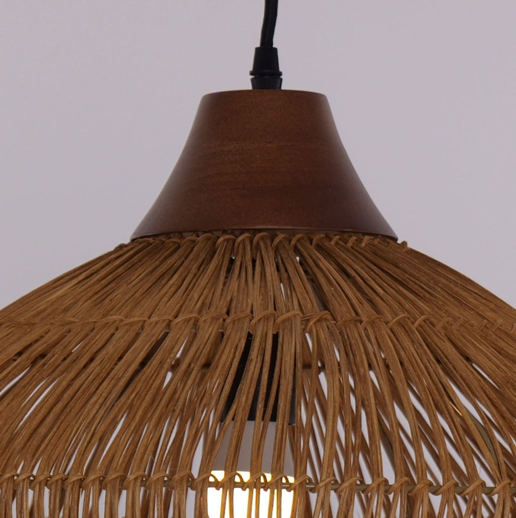 Lightsin Bell-Shaped Handcrafted Bamboo Kitchen Pendant Lighting