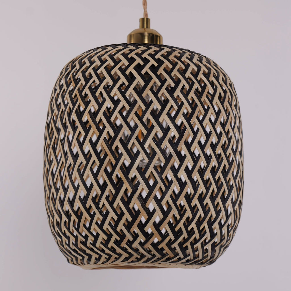 Lightsin Geometric Black Bamboo Pendant Light