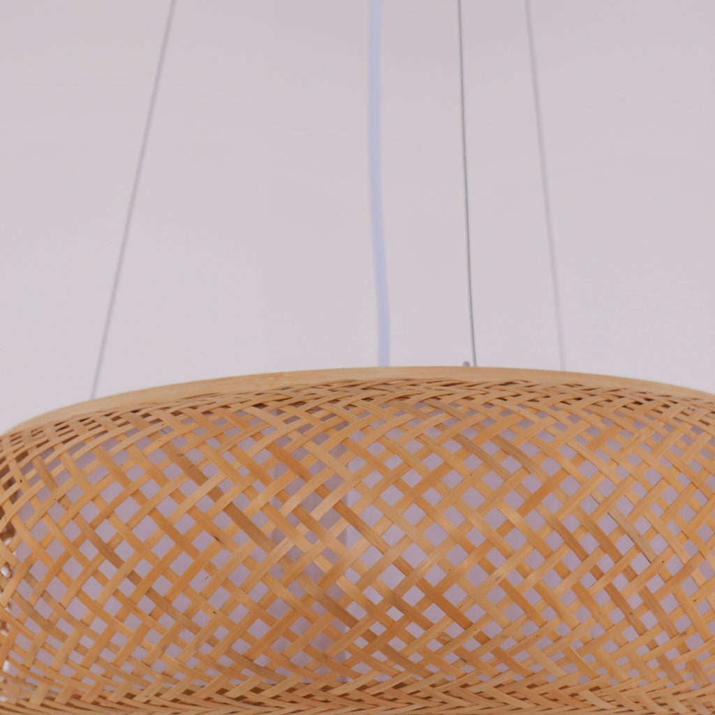 Lightsin Lutta-Handwoven Bamboo Pendant Light for Kitchen Island or Living Room