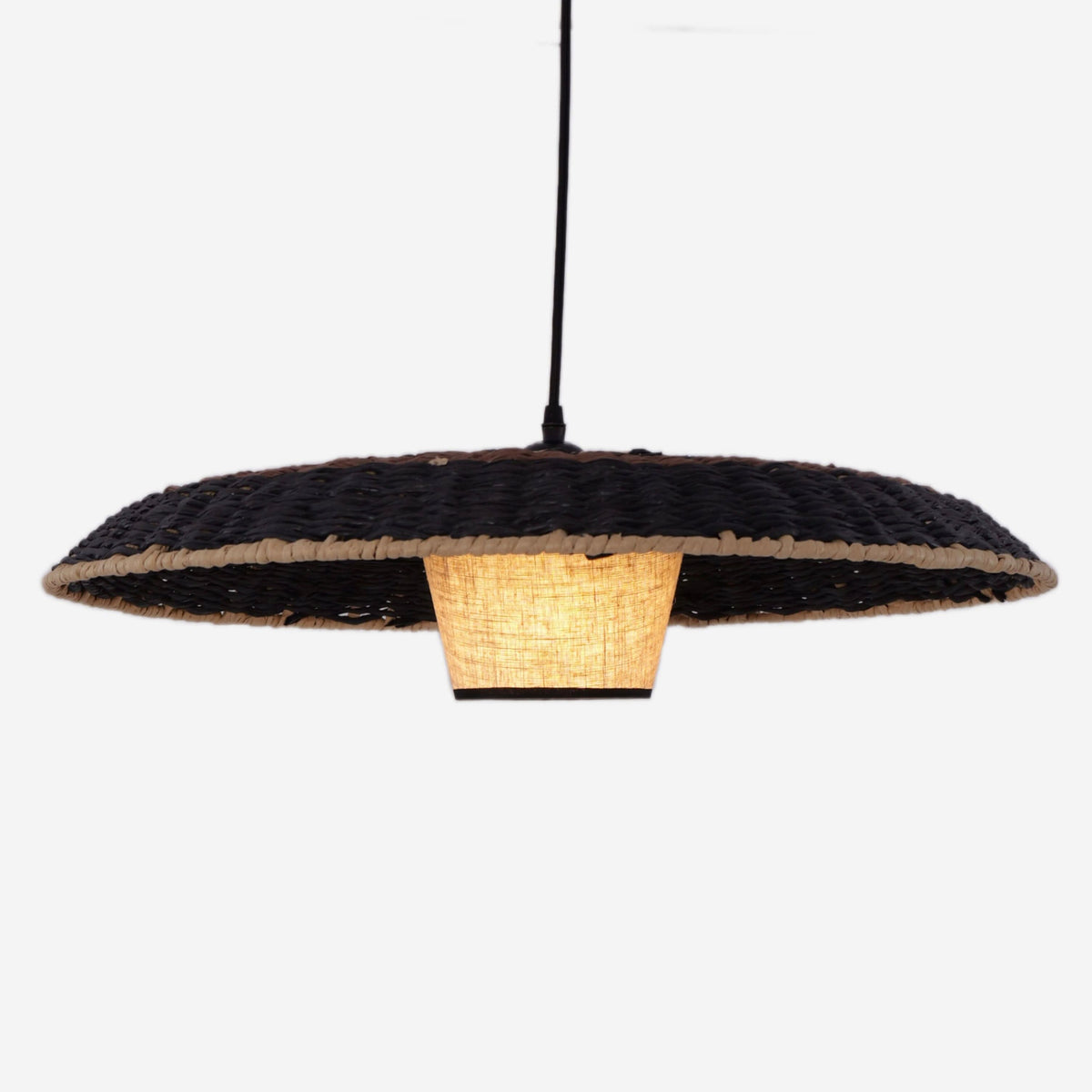 Lightsin Stylish Two-Tone Handwoven Pendant Light Fixture