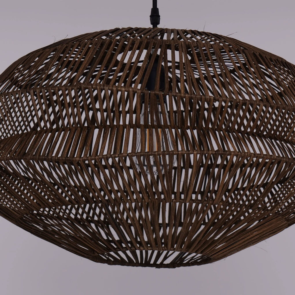 Lightsin Eco Friendly Rattan Pendant Light Handwoven Rustic Farmhouse Ceiling Light