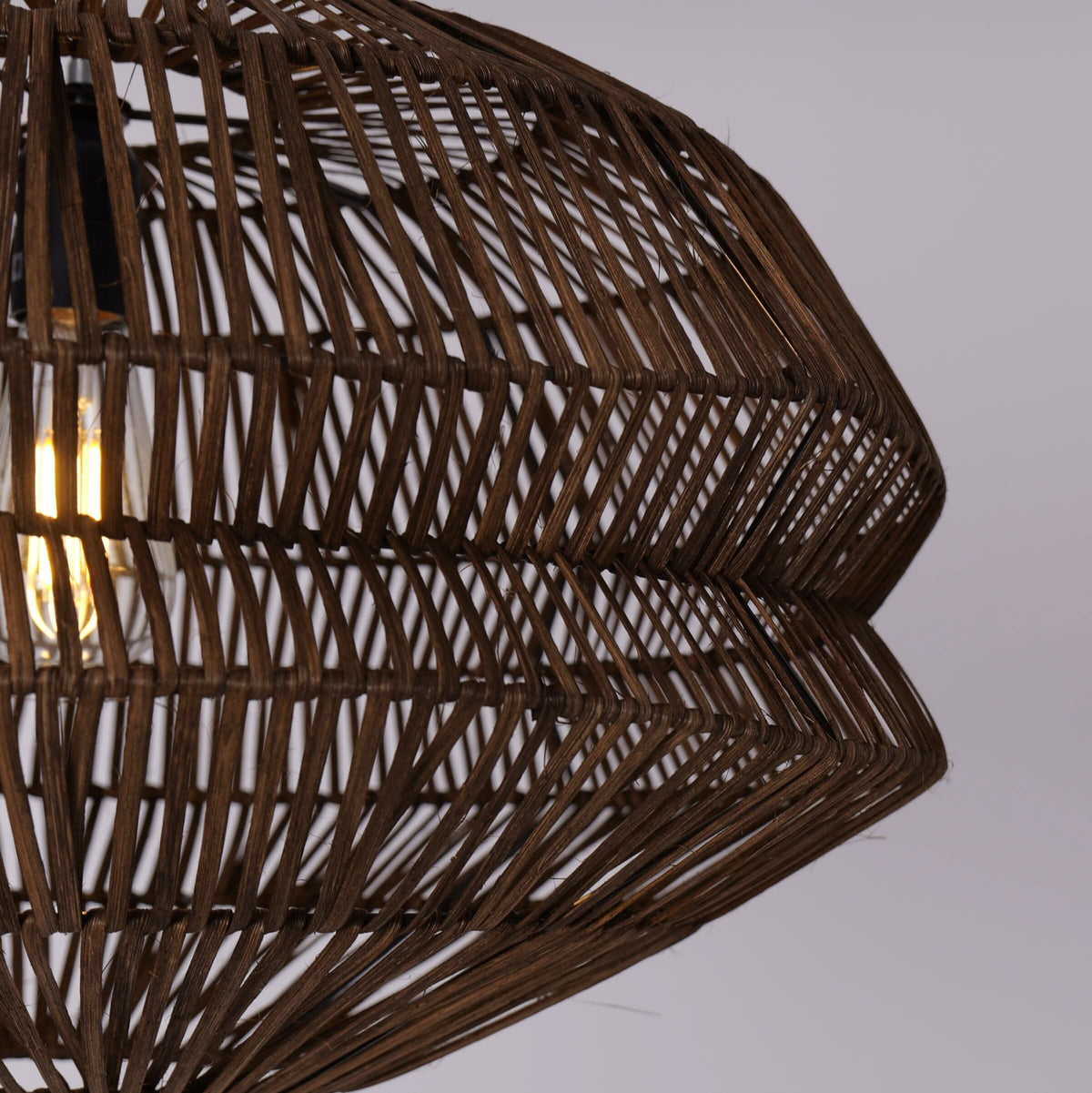 Lightsin Eco Friendly Rattan Pendant Light Handwoven Rustic Farmhouse Ceiling Light