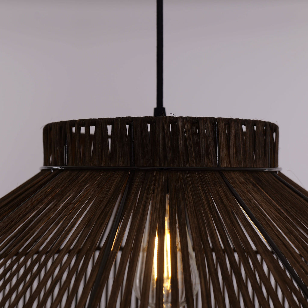 Lightsin Rattan Pendant Light for Modern Boho Interiors – Handwoven Kitchen Island Pendant Light for Living Room, Dining, and Bathroom Ceiling Lighting