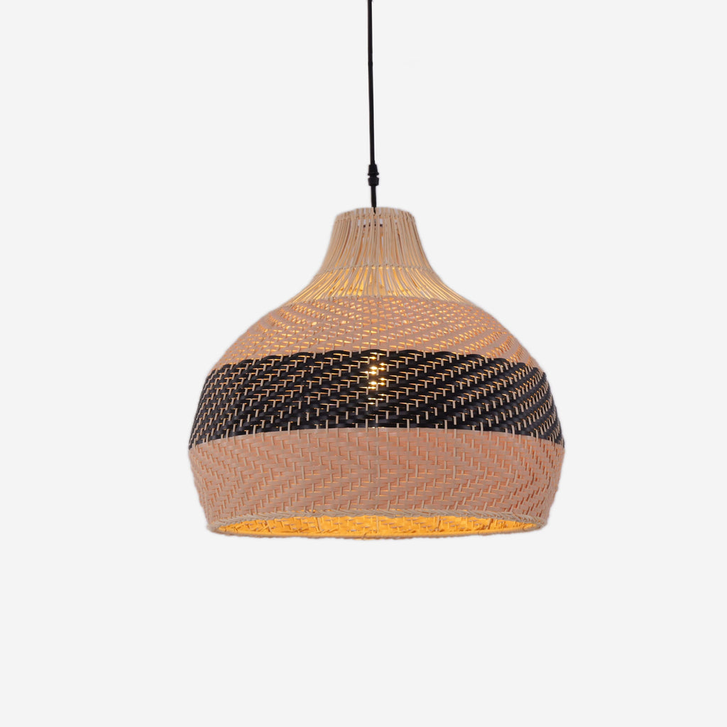 Lightsin Handwoven Rattan Pendant Light – Natural Woven Ceiling Light for Kitchen, Bedroom & Living Room