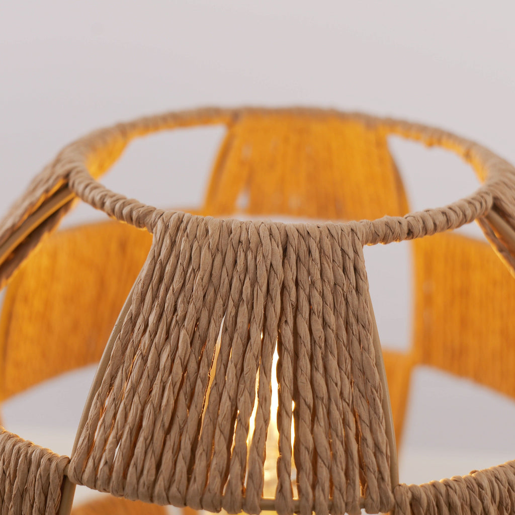 Lightsin Handwoven Jute Globe Table Lamp - Eco-friendly Spherical Bedside Desk Lighting