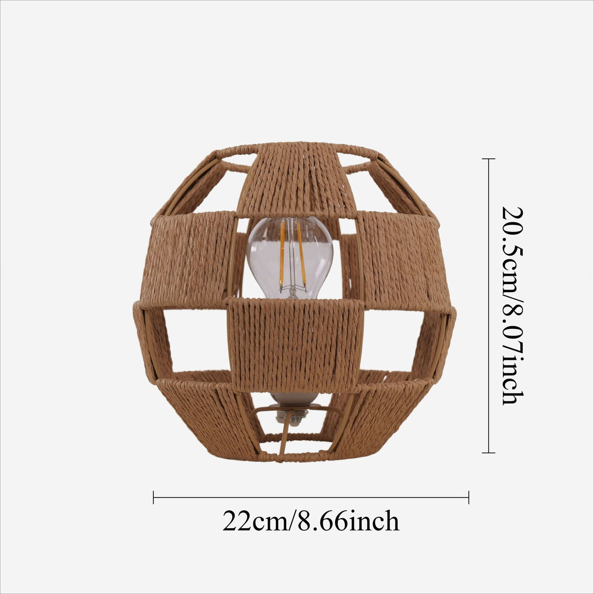 Lightsin Handwoven Jute Globe Table Lamp - Eco-friendly Spherical Bedside Desk Lighting