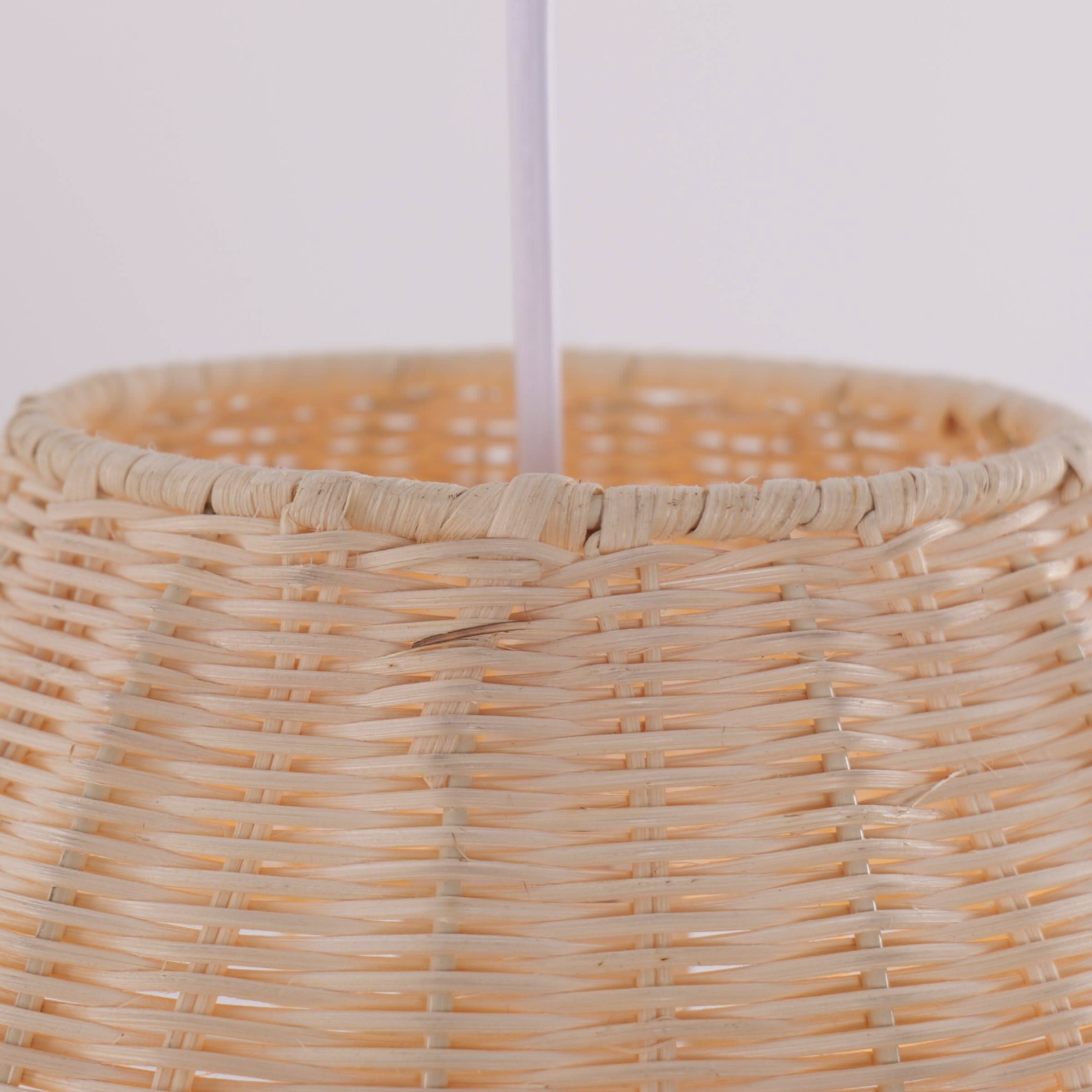Lightsin Cella-Sustainable Handwoven Spherical Rattan Pendant Light with Wave Details