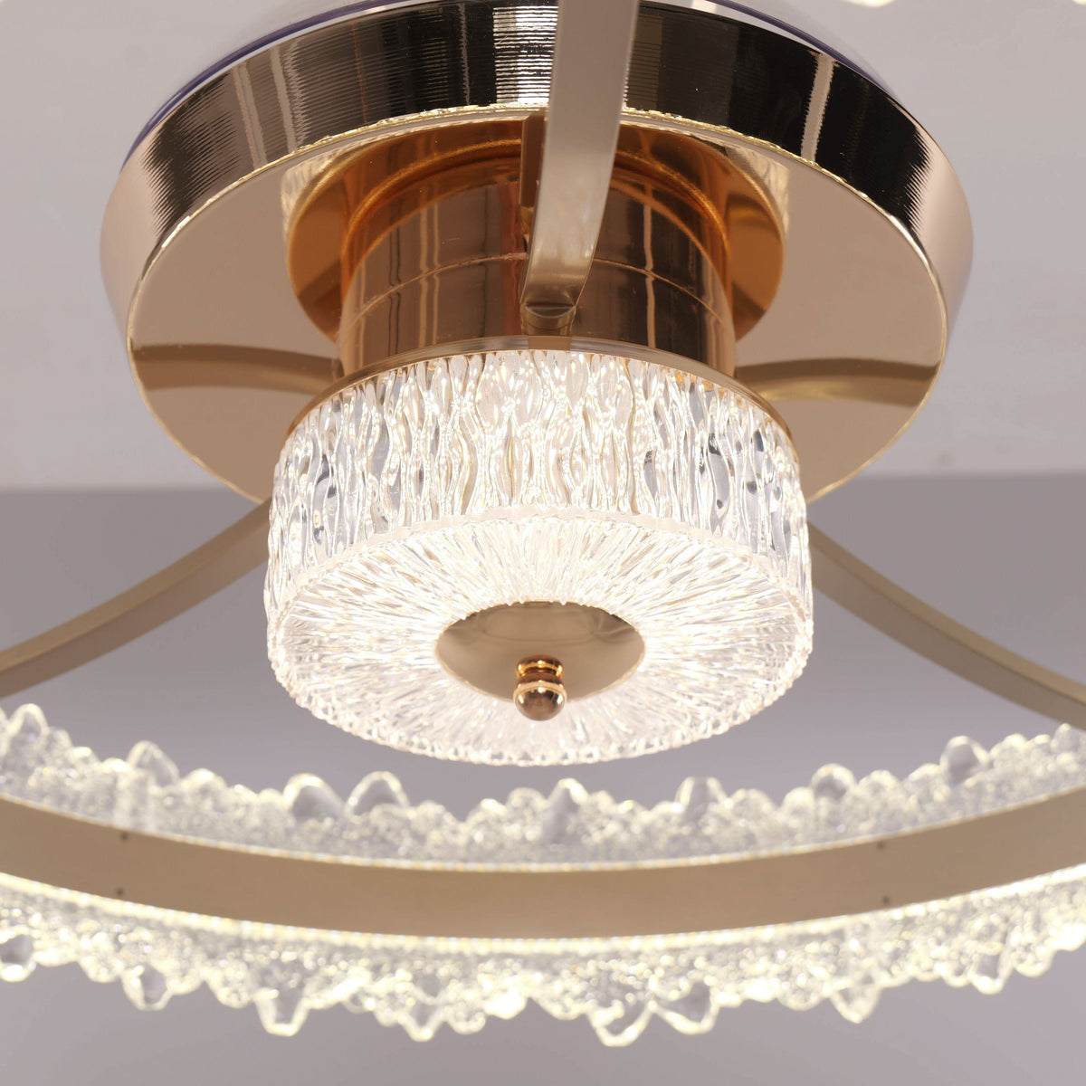 Lightsin Modern Gold Halo Ceiling Fan Light with Remote, 6 Speeds & 3 Colour Temperatures