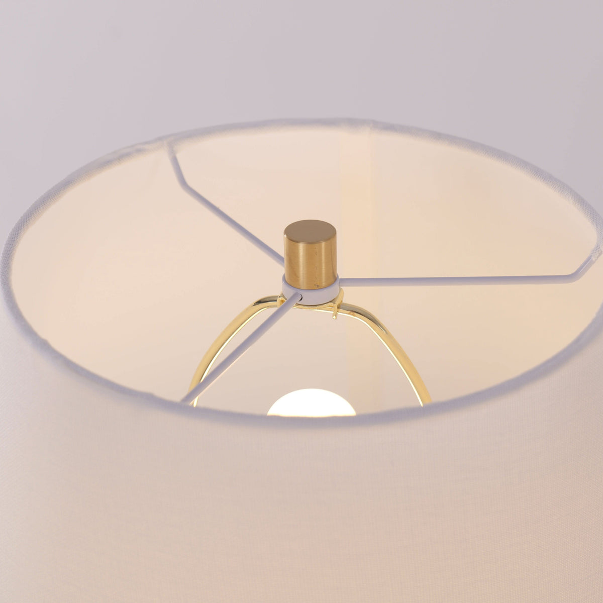 Lightsin 3D Pure White Pod Threaded Ceramic Table Lamp with Fabric Shade