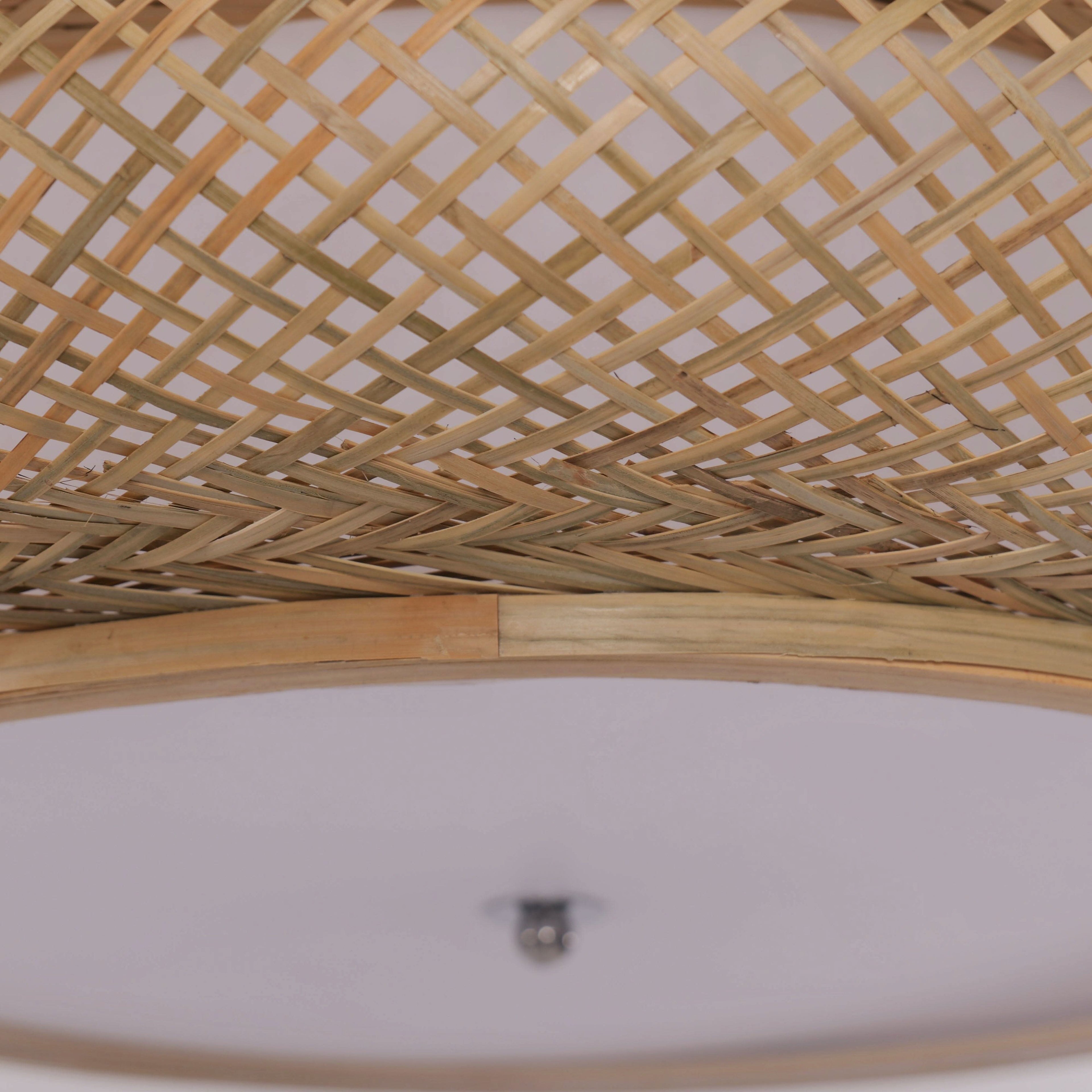 Lightsin Lutta-Handwoven Bamboo Pendant Light for Kitchen Island or Living Room