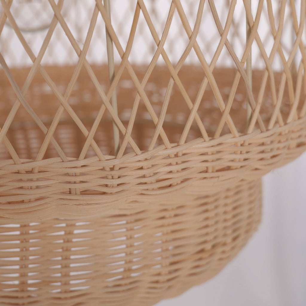 Lightsin Hollow Weave Rattan Pendant Light for Living Room, Dining Room & Bedroom