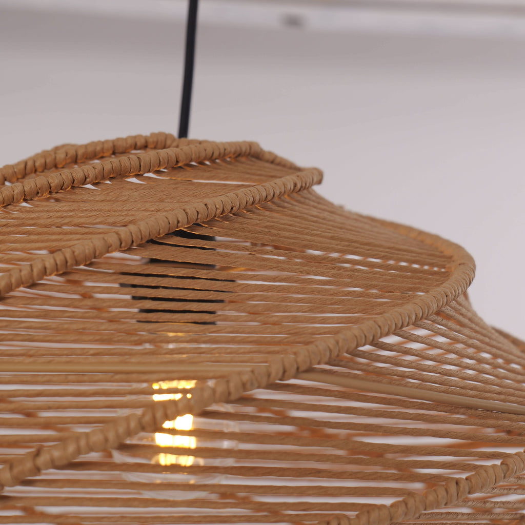 Lightsin Spiral Woven Paper Rope Pendant Light for Kitchen Island & Dining Room