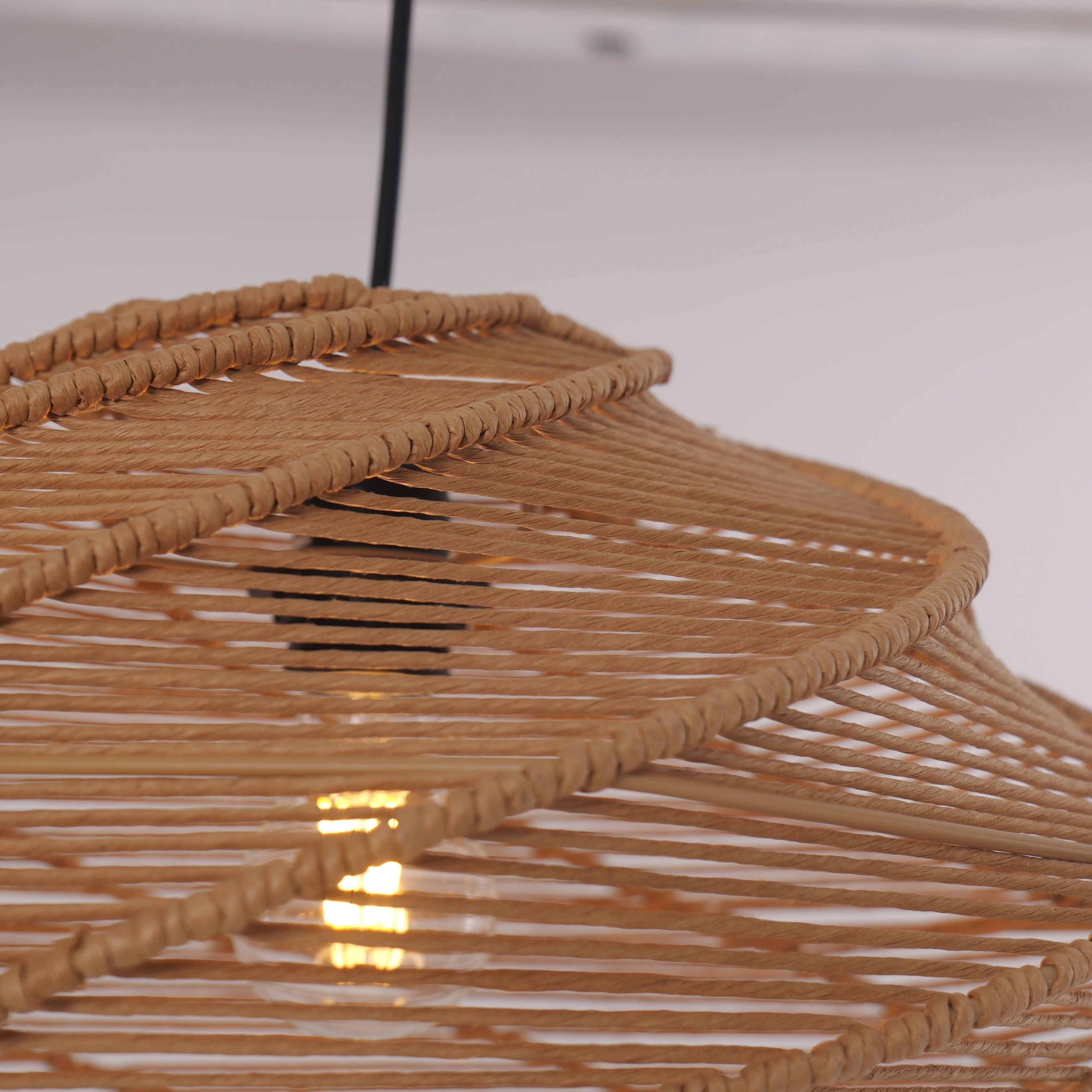 Lightsin Spiral Woven Paper Rope Pendant Light for Kitchen Island & Dining Room
