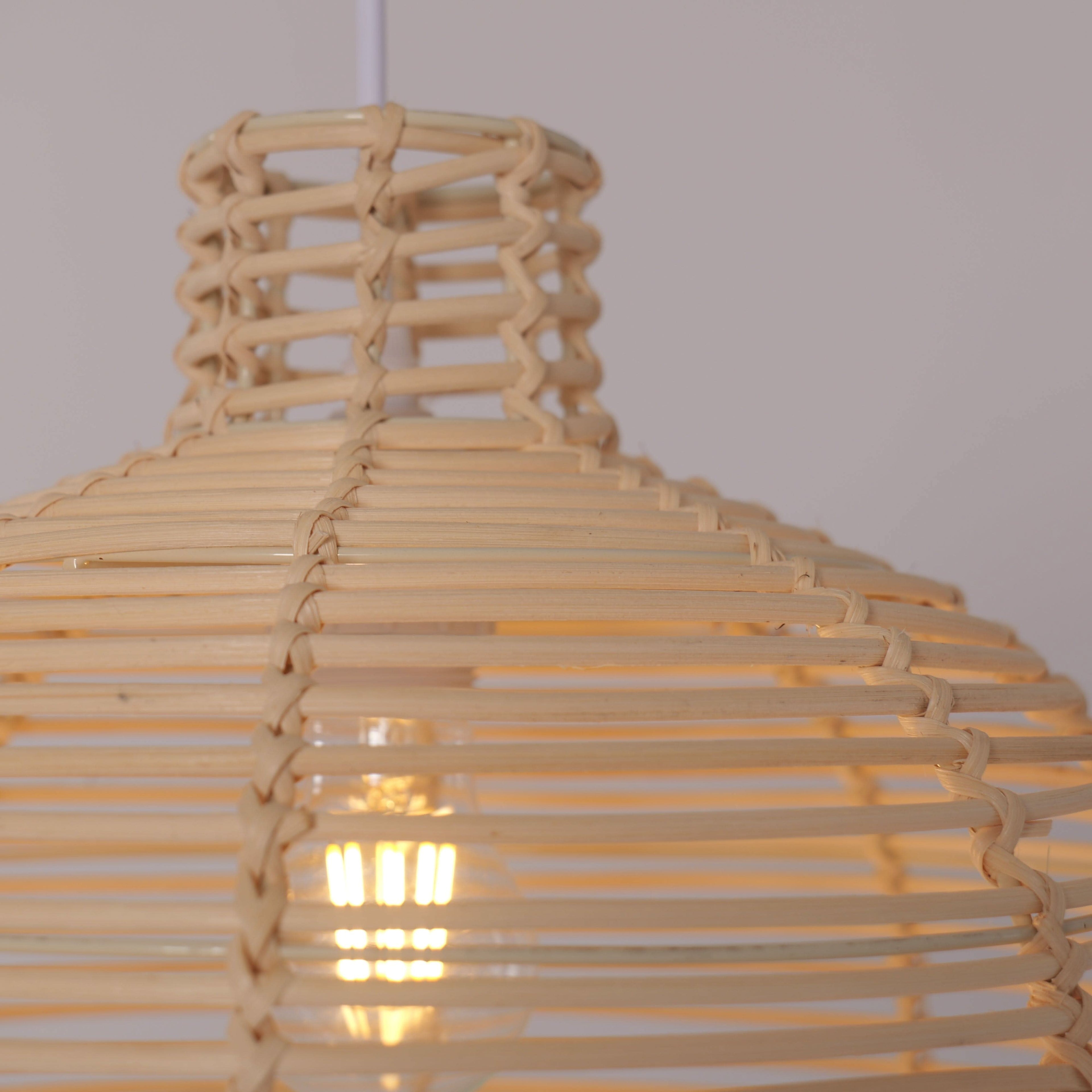 Lightsin Cella-Lightweight Open Weave Rattan Ceiling Light