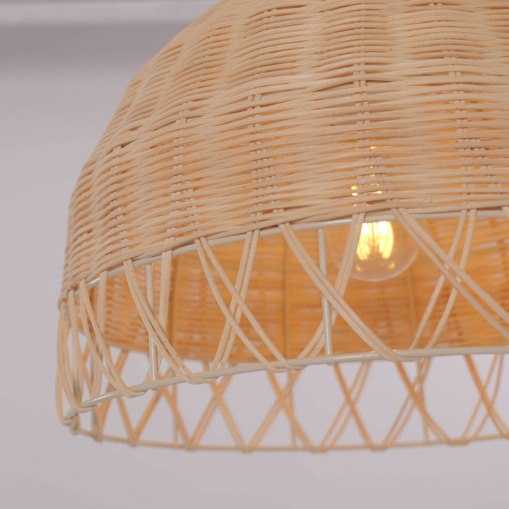 Lightsin Boho Half Sphere Rattan Pendant Light