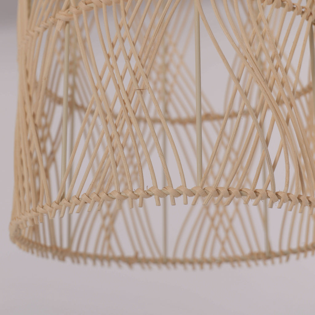 Lightsin Handwoven Rattan Pendant Light with Criss-Cross Pattern