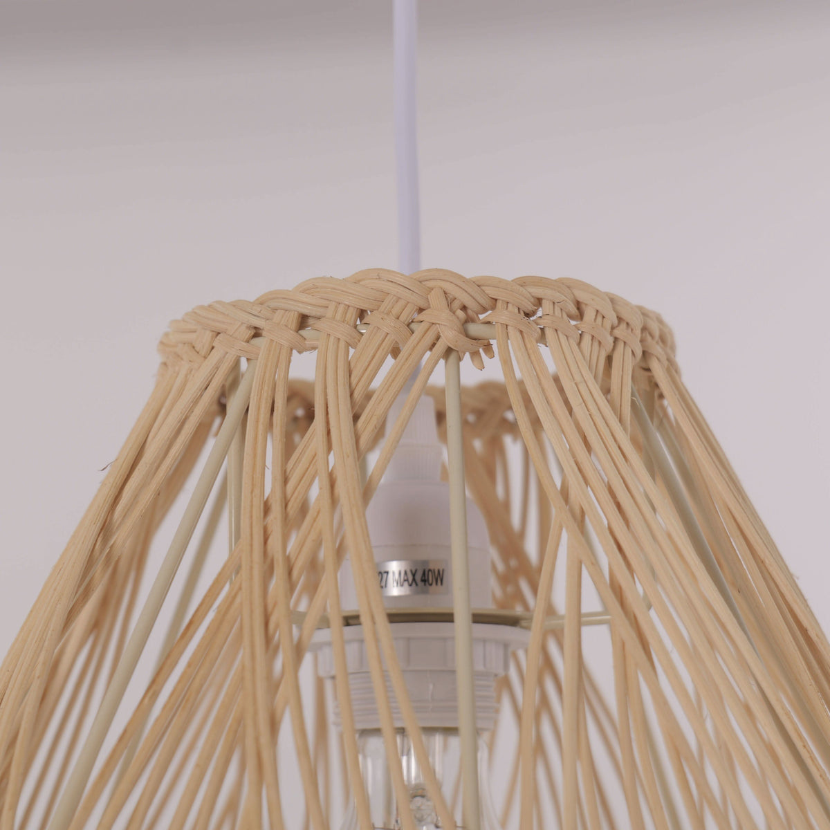 Lightsin Handwoven Rattan Pendant Light with Criss-Cross Pattern