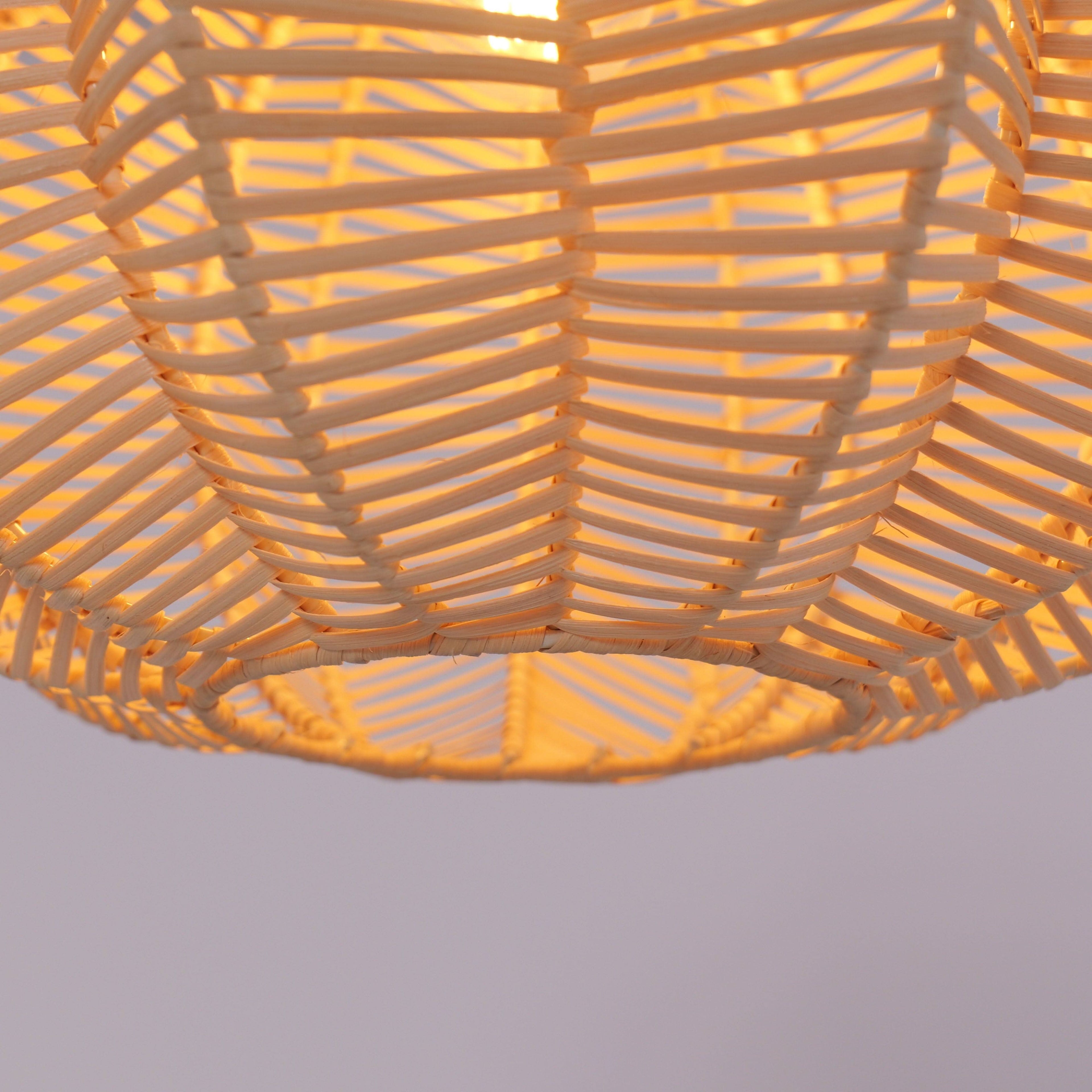 Lightsin Scandinavian Round Rattan Hanging Lamp