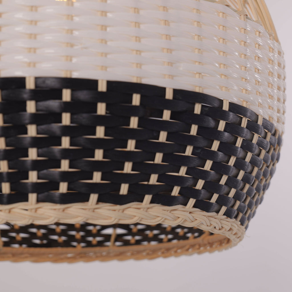 Lightsin Monochrome Japanese Style Handwoven Rattan Pendant Light