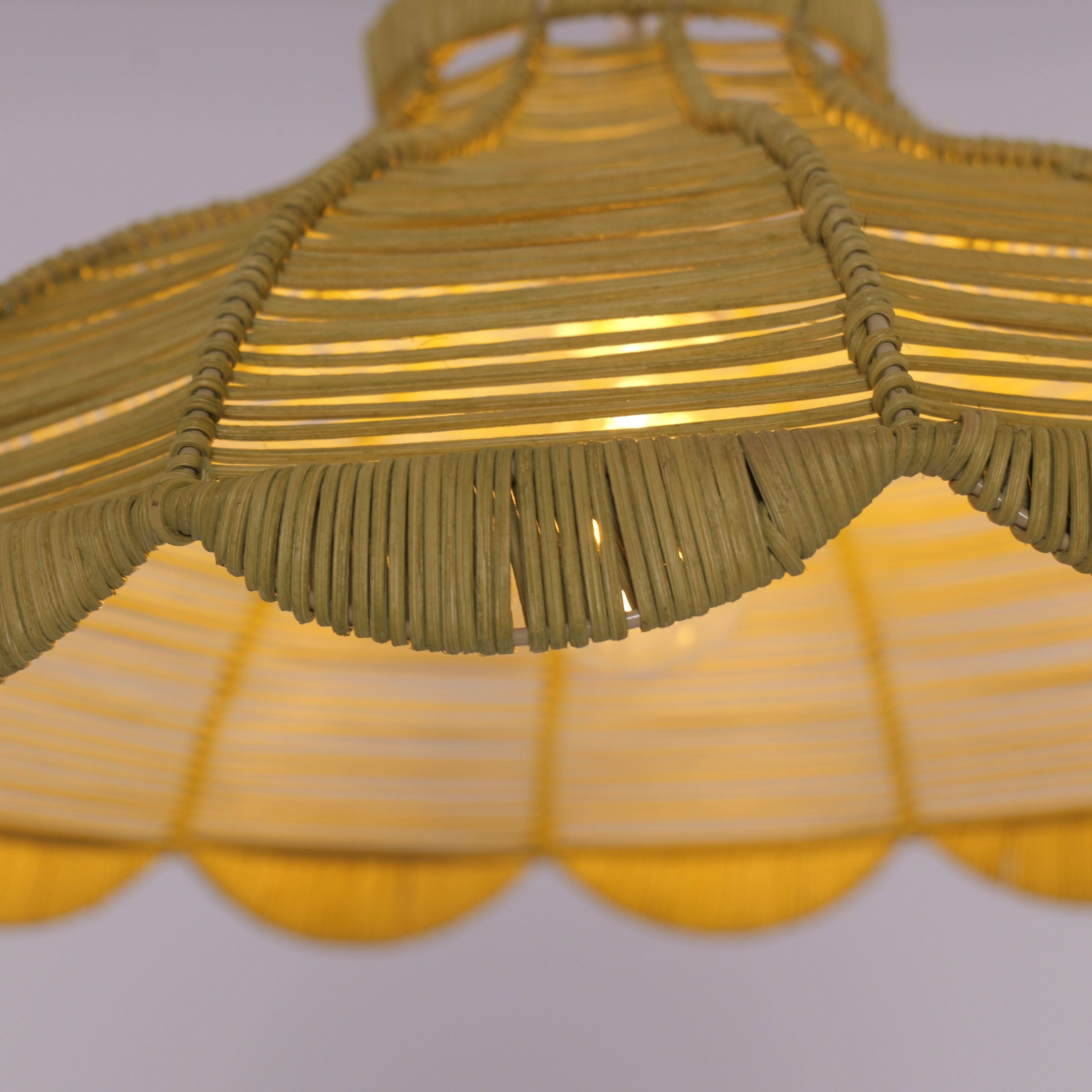 Lightsin Reseda Petal Shaped Rattan Pendant Light