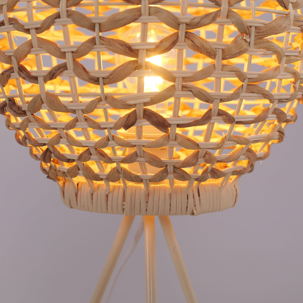 Lightsin Water Hyacinth Rattan Ball-Shaped Woven Table Lamp – Natural Handwoven Lighting for Cozy Spaces