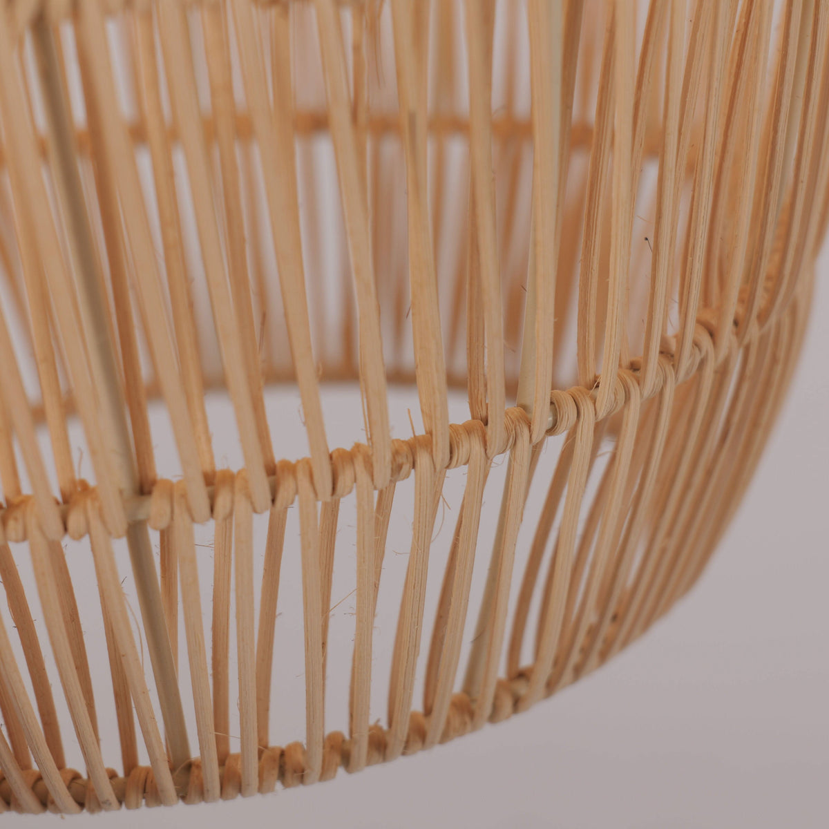 Lightsin Corrugated Elliptical Rattan Pendant Light for Living Room & Dining Room