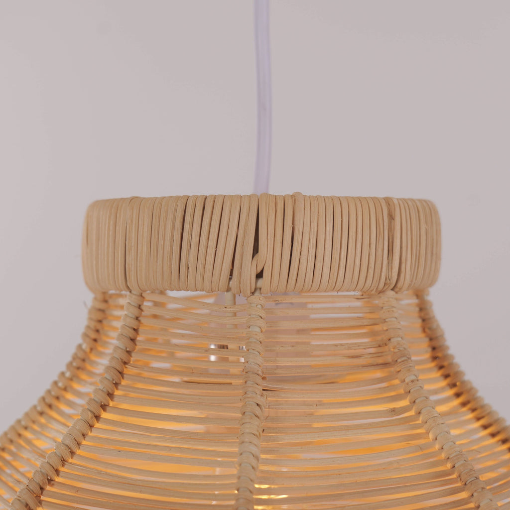 Lightsin Japanese-Inspired Petal Bloom Rattan Woven Pendant Light