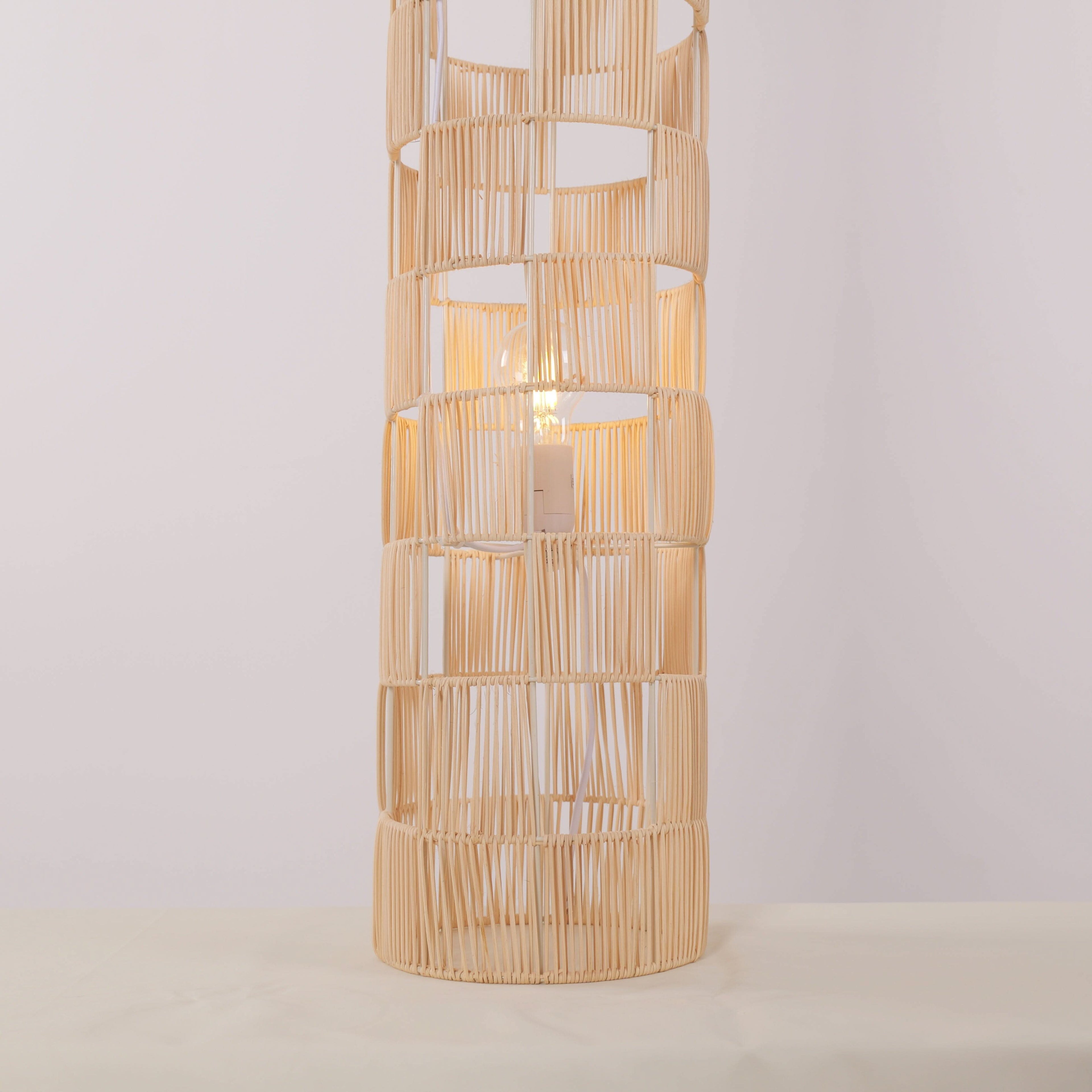 Lightsin Minimalist Square Hollow Rattan Floor Lamp
