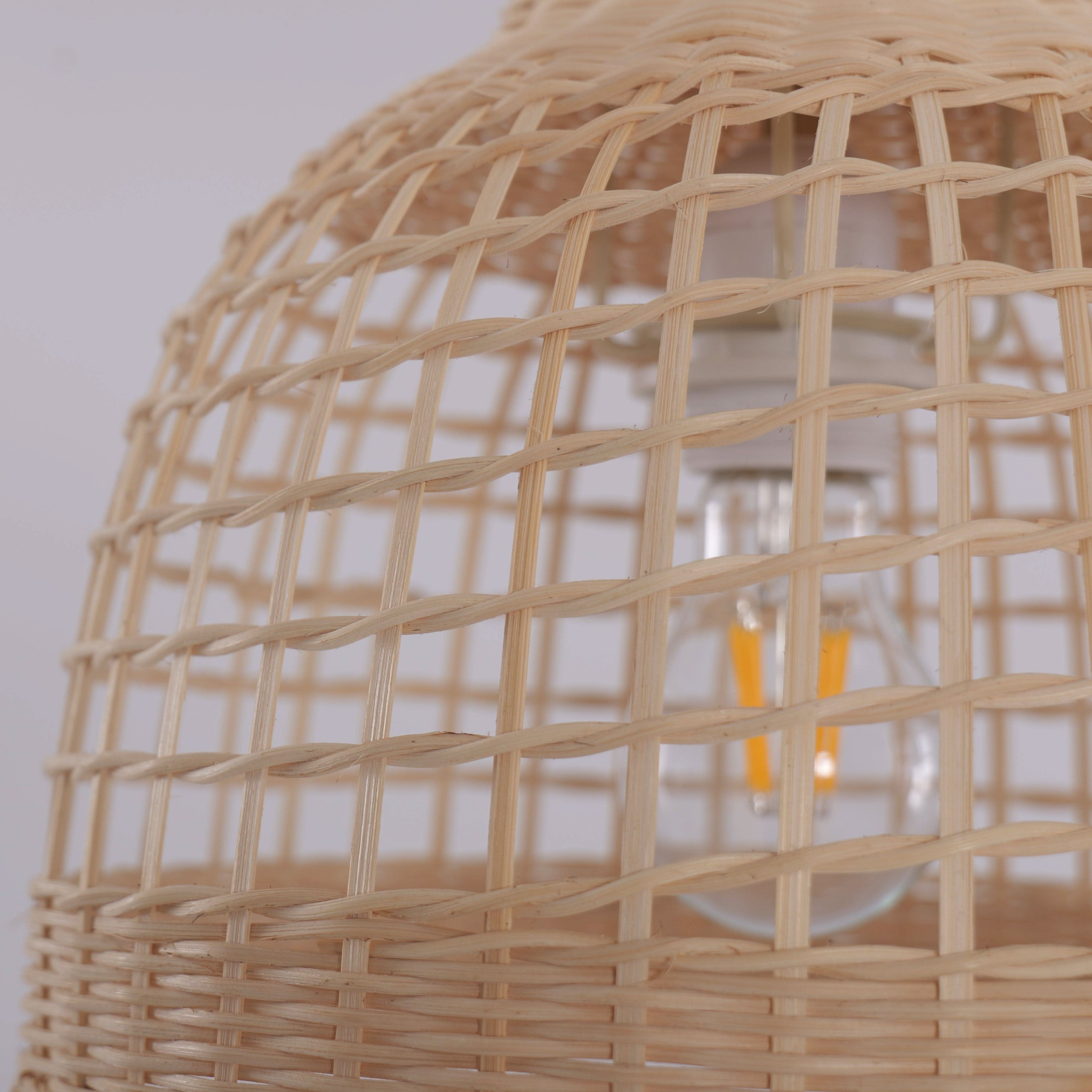 Lightsin Cella-Elegant Vintage Woven Rattan Minimalist Pendant Light