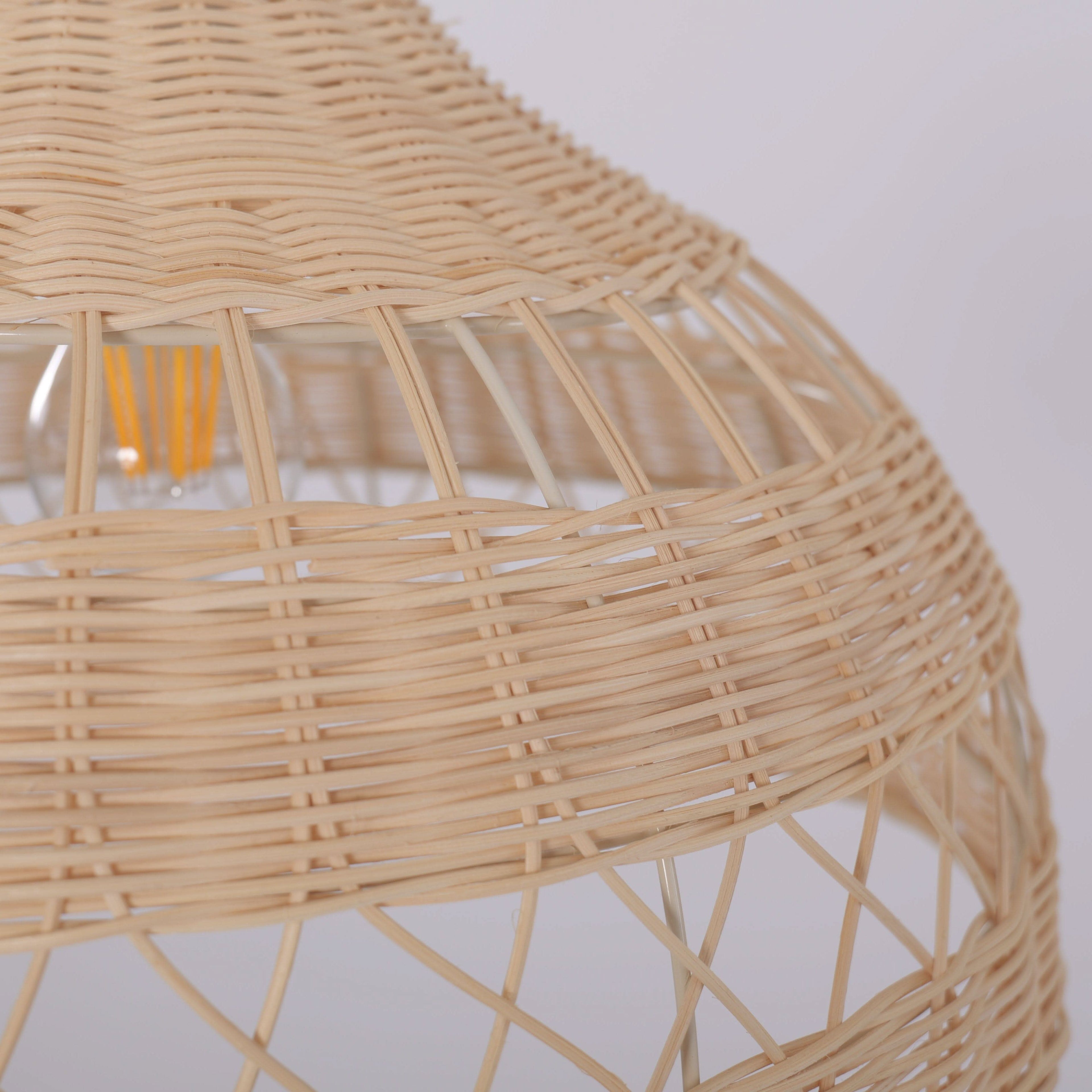 Lightsin Cella-Natural Rattan Pendant Light - Handwoven Ceiling Light, Durable & Rustic