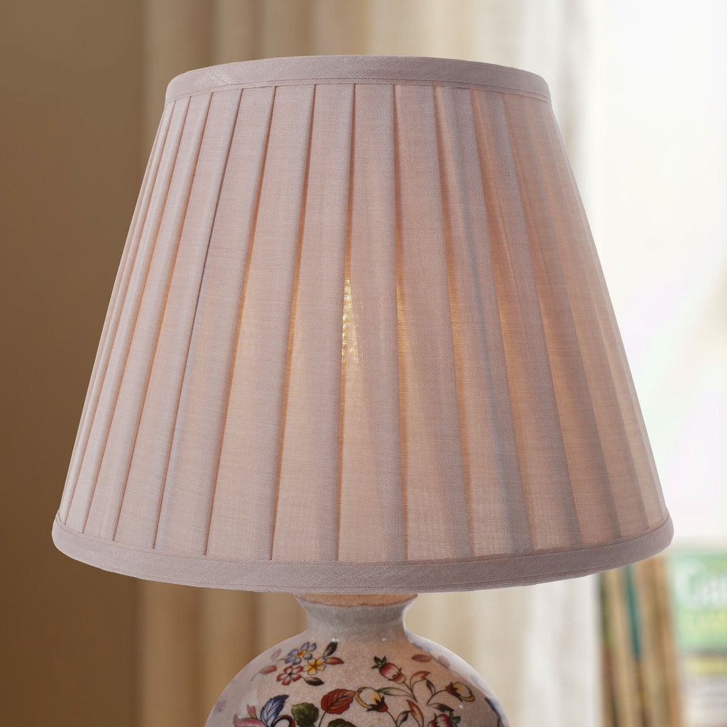 Lightsin Chinoiserie Hand-Painted Porcelain Table Lamp with Pleated Linen Shade