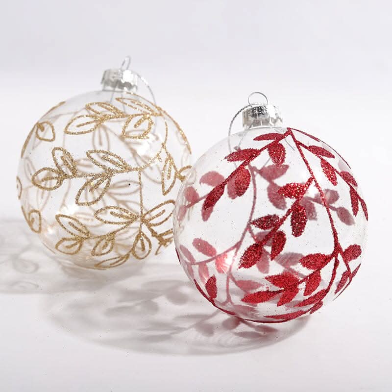 4pcs Christmas Glass Painted Round Ball Decorations Set