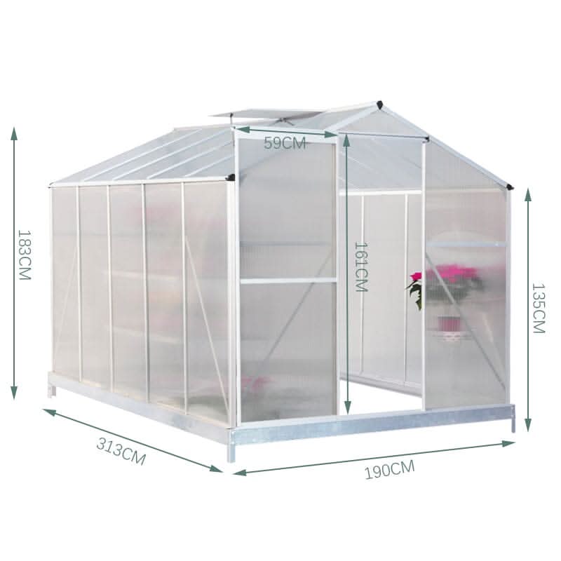 Aluminium Hobby Greenhouse with Window Opening