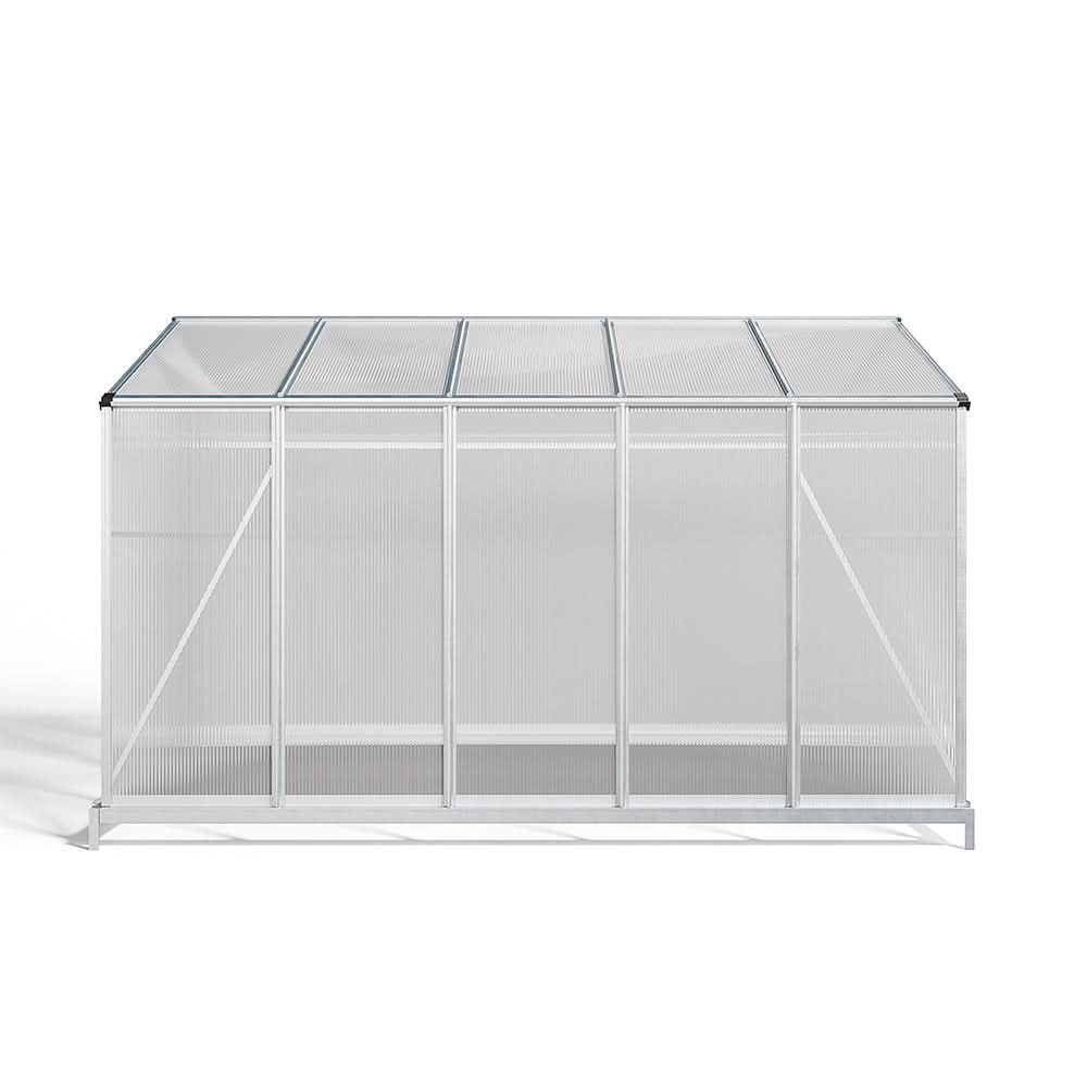 4x6ft/ 6x6ft/ 8x6ft/ 10x6ft Silver Aluminum Framed Greenhouse with Vent
