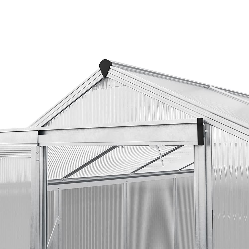4x6ft/ 6x6ft/ 8x6ft/ 10x6ft Silver Aluminum Framed Greenhouse with Vent
