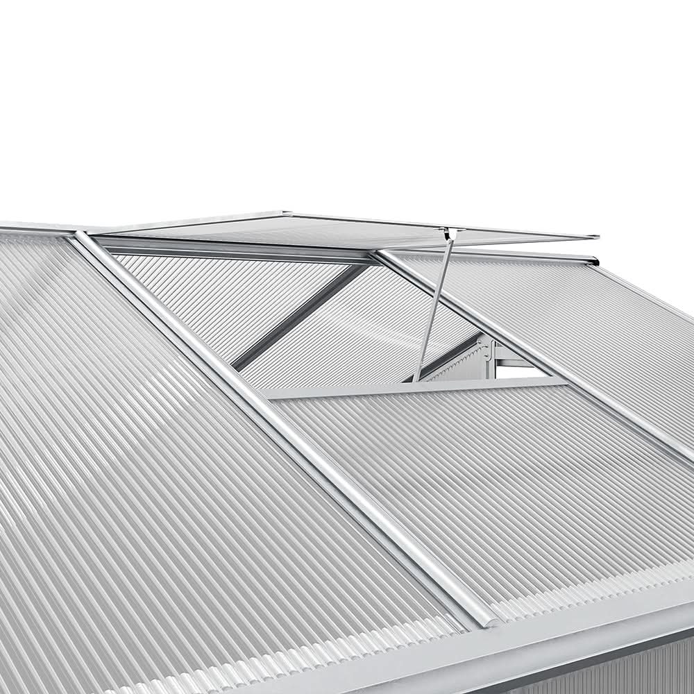 4x6ft/ 6x6ft/ 8x6ft/ 10x6ft Silver Aluminum Framed Greenhouse with Vent