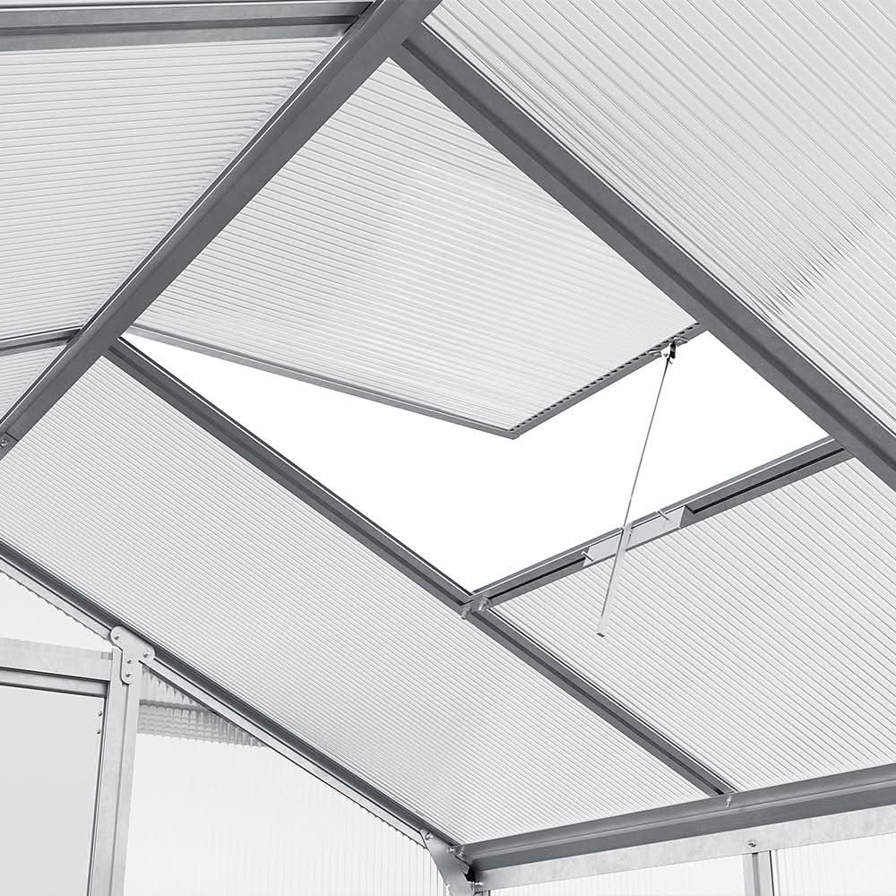 4x6ft/ 6x6ft/ 8x6ft/ 10x6ft Silver Aluminum Framed Greenhouse with Vent