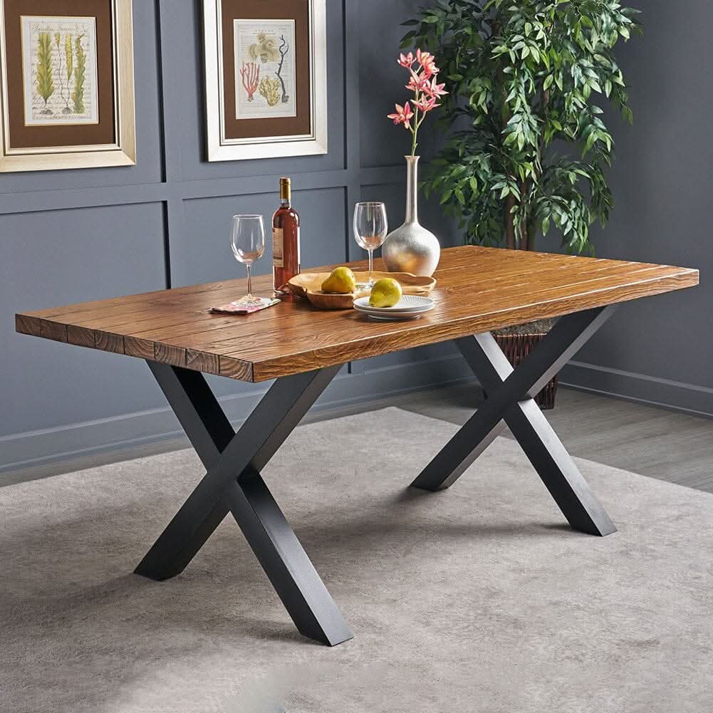 Industrial Metal X-Shaped Legs for Tables Desks for DIY Set of 2